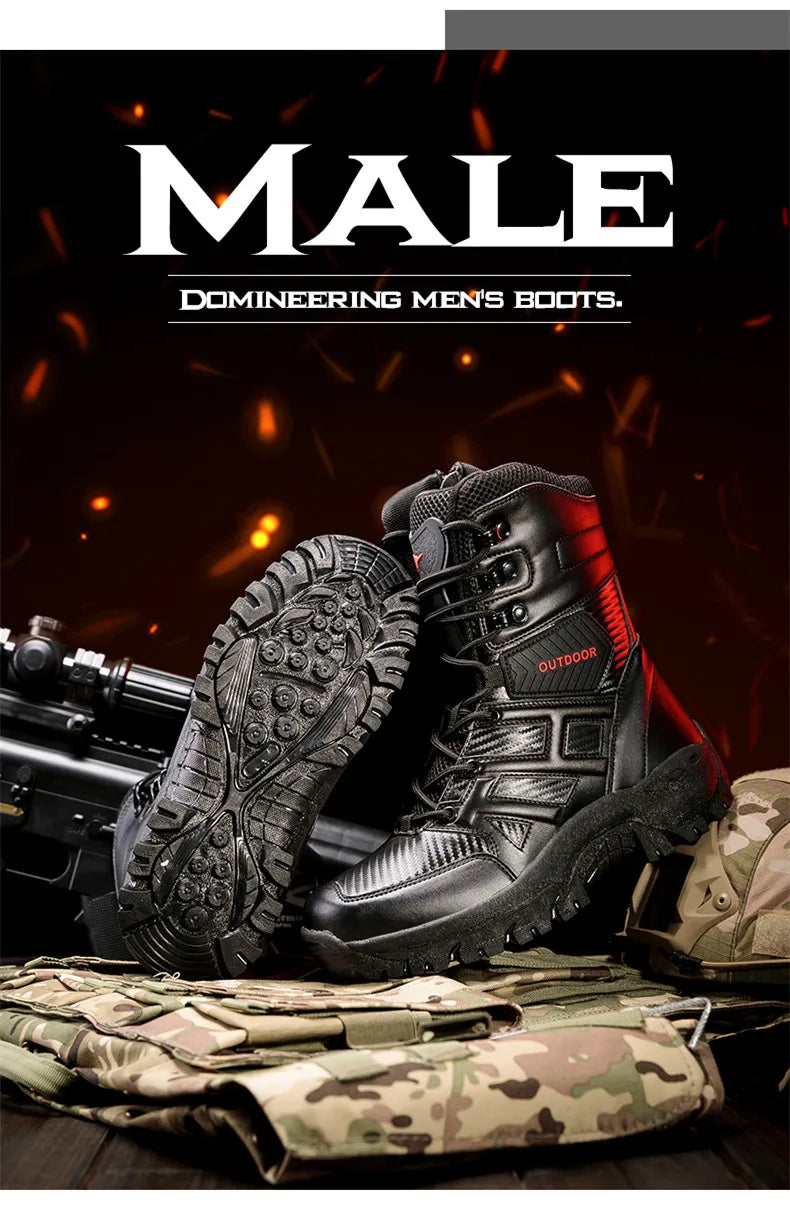 New Winter Men's Boots Outdoor Anti-Slip Men's Desert Boots Comfortable Autumn Men Work Ankle Boots High Top Motorcycle Boots