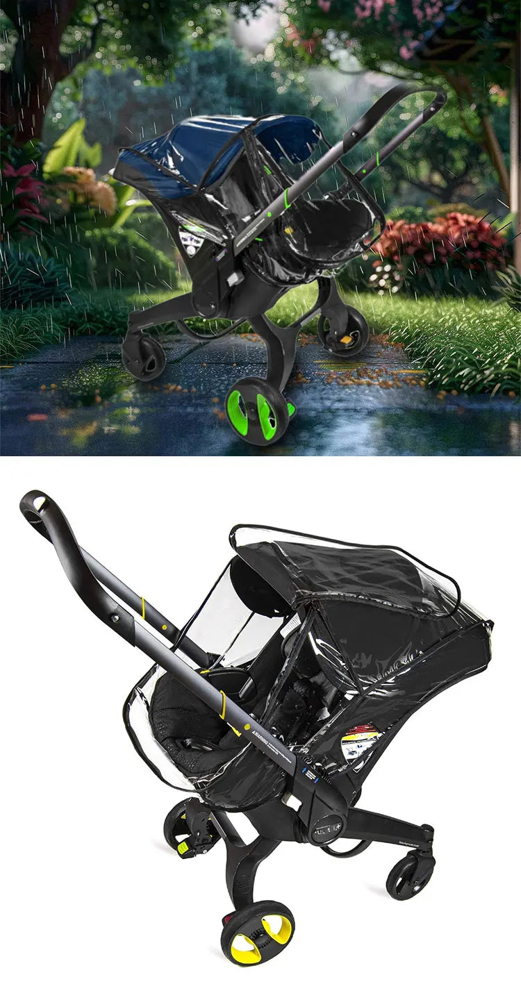 Stroller Raincoat Thickened Transparent PVC Vision Rain cover For Doona & FooFoo Baby Stroller 3 in 1 Baby Stroller Accessories