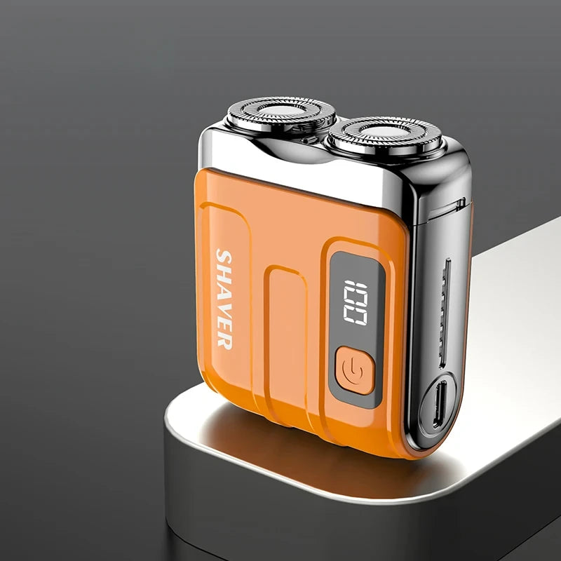Mini Electric Smart Shaver Household Car Shaver Digital Display Dual Blade Rechargeable Shaver Powerful Beard Trimmer Tool