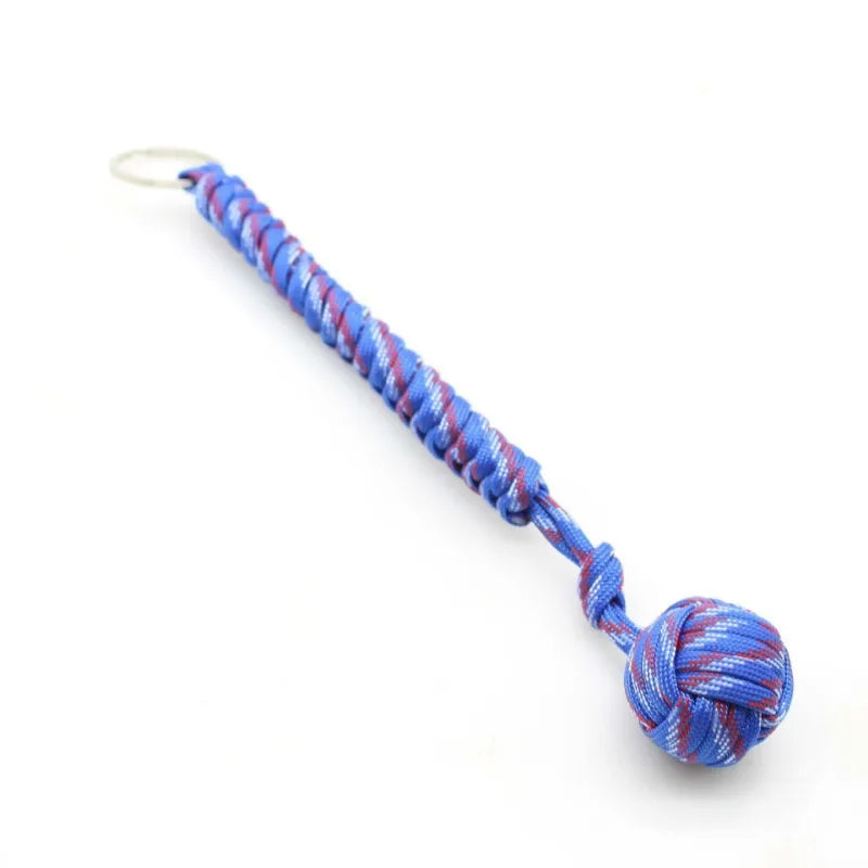 Emergency Escape Parachute Rope Woven Steel Ball Self-defense Ball Hand Woven Multifunctional Parachute Rope Woven Keychain