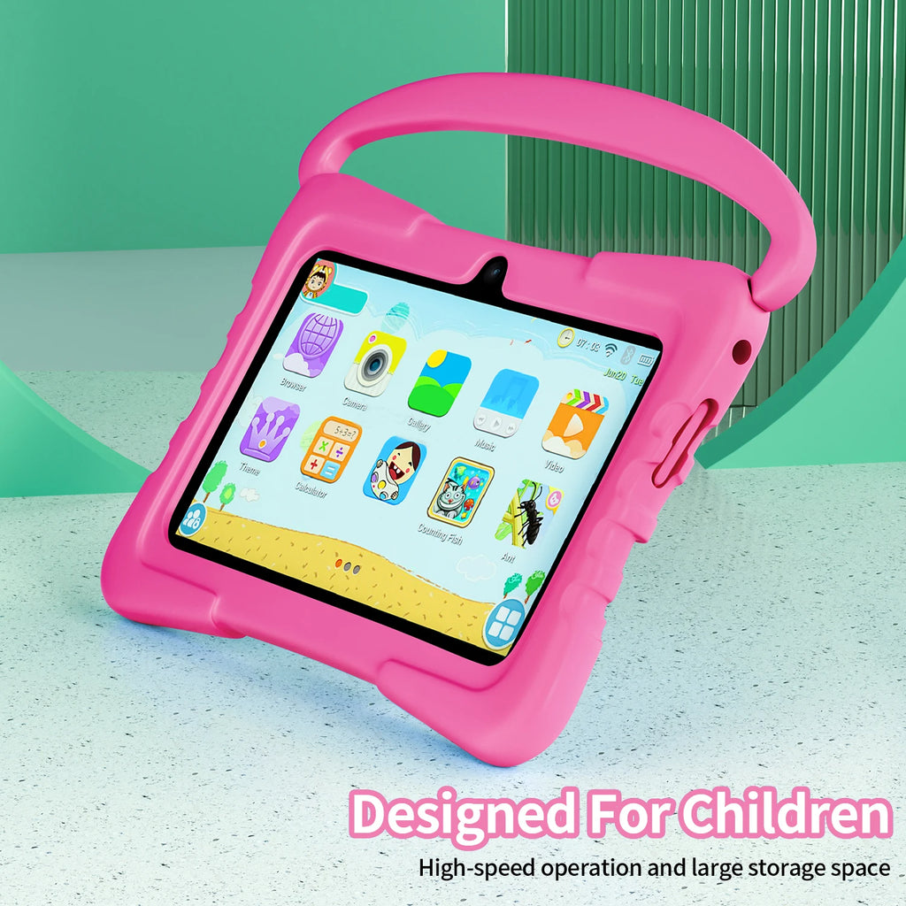 7 Inch Kid Tablet Android 13 Quad Core 4GB RAM 64GB ROM 4000mAh WiFi Bluetooth Children's Gift Kids Software with Silicone Case