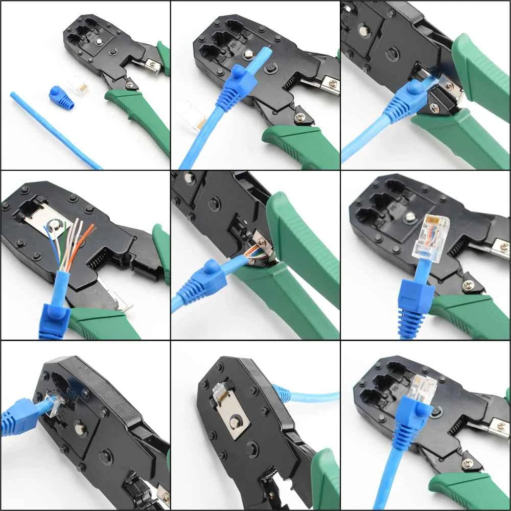 RJ45 RJ11 RJ12 Computer Network Repair Tool Kit STP/UTP LAN Cable Tester Wire Cutter Screwdriver Pliers Crimping Tool Set