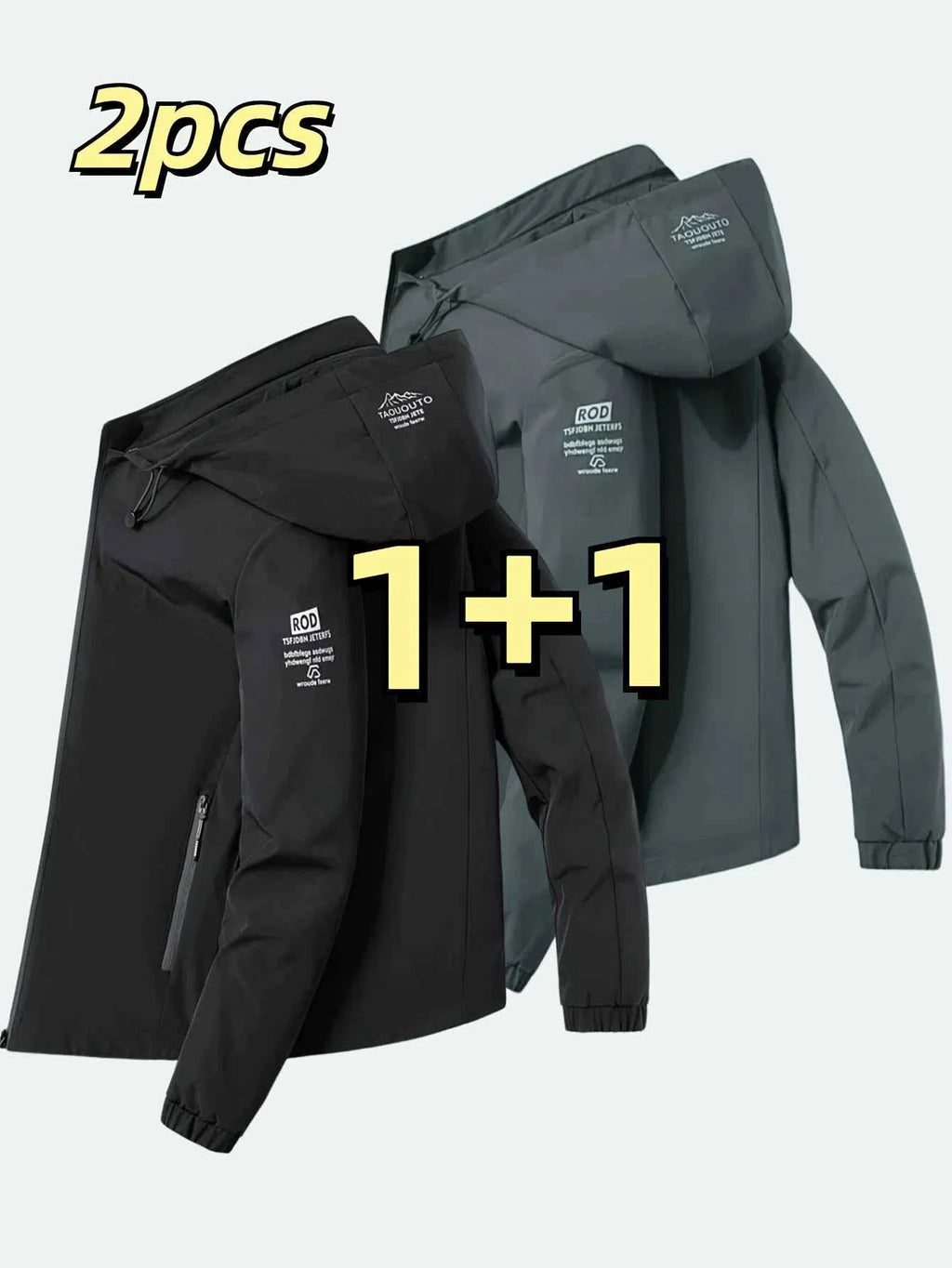 Windproof detachable hooded jacket Korean style trendy loose fashion casual men's jacket