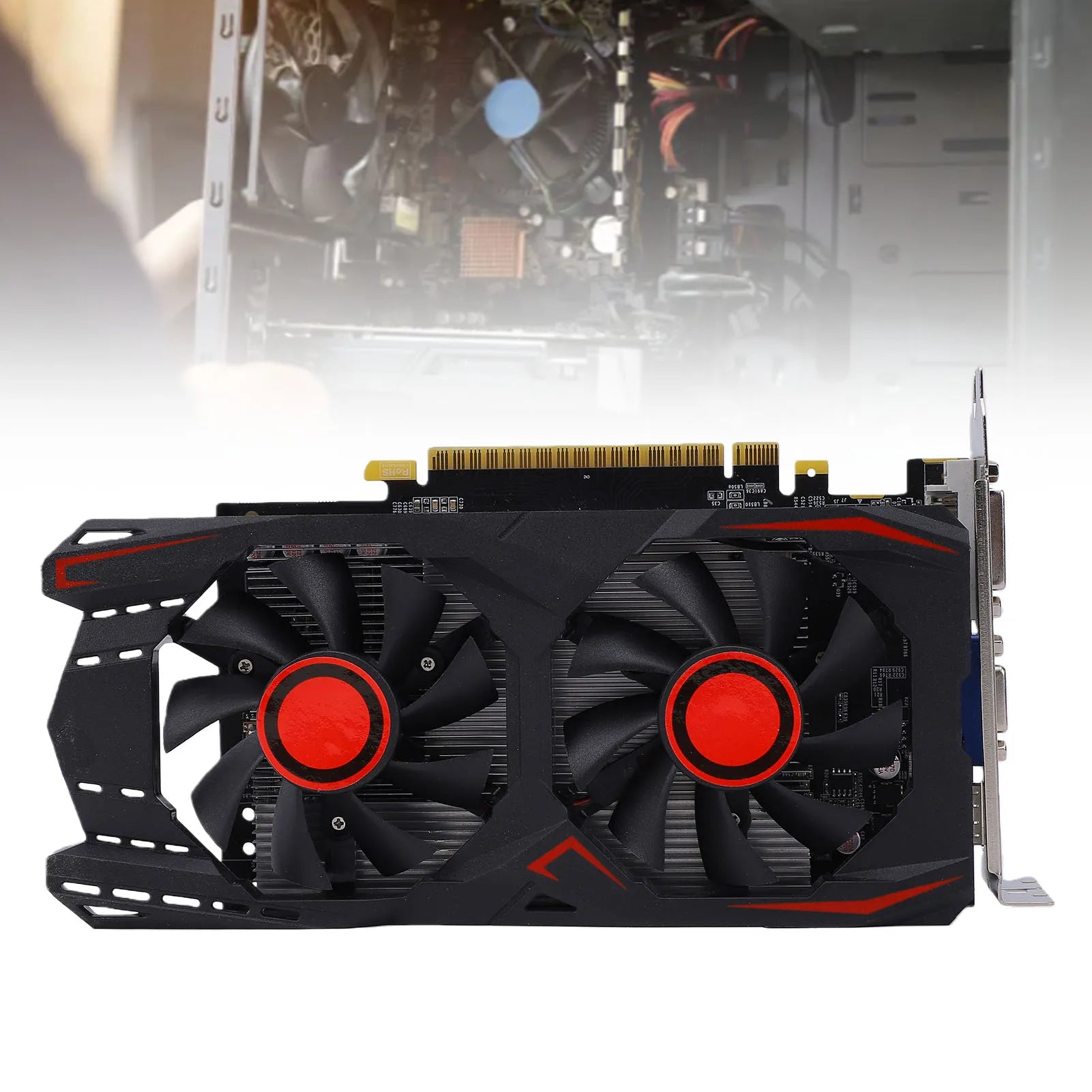 Graphics Card 6GB GDDR5 192BIT Double Fan PCIE 2.0 16X Slot Supports DVI VGA HD Multimedia Interface Gaming Video Card