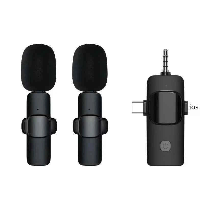 Wireless Lavalier Microphone 2.4G Audio Video Recording Noise Cancelling for iPhone iPad Android Xiaomi Samsung Live Game Mic