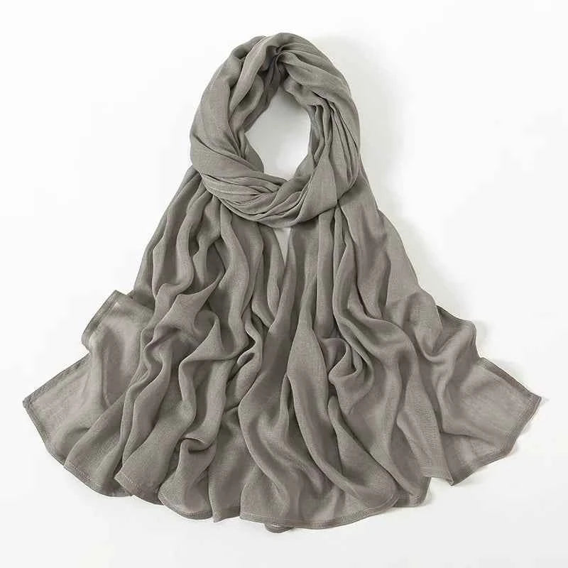 New Muslim Hijabs for Women Scarf Thin Plain Shawls Femme Musulman Soft Viscose Rayon Headscarf Islamic Turban Headband 190x85cm
