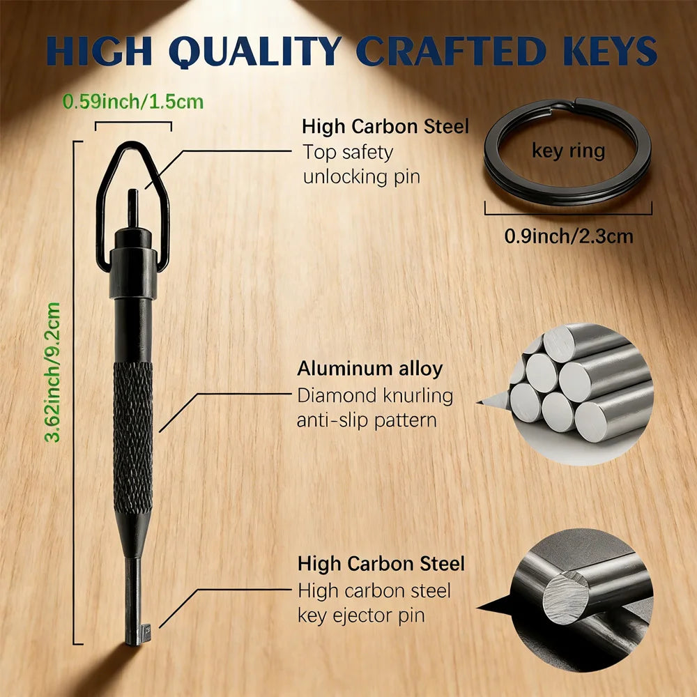 10/4/2Pcs Rotating Handcuff Key High Carbon Steel Alum Alloy w/Key Ring Fit Standard Police Cuffs