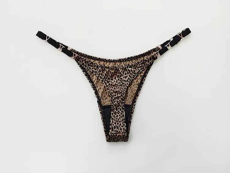 Seamless Sexy Thong Women Underwear Briefs Panties Zebra Flower Low Rise Luxury Metal Buckle G String Bikini Girls Female Panty