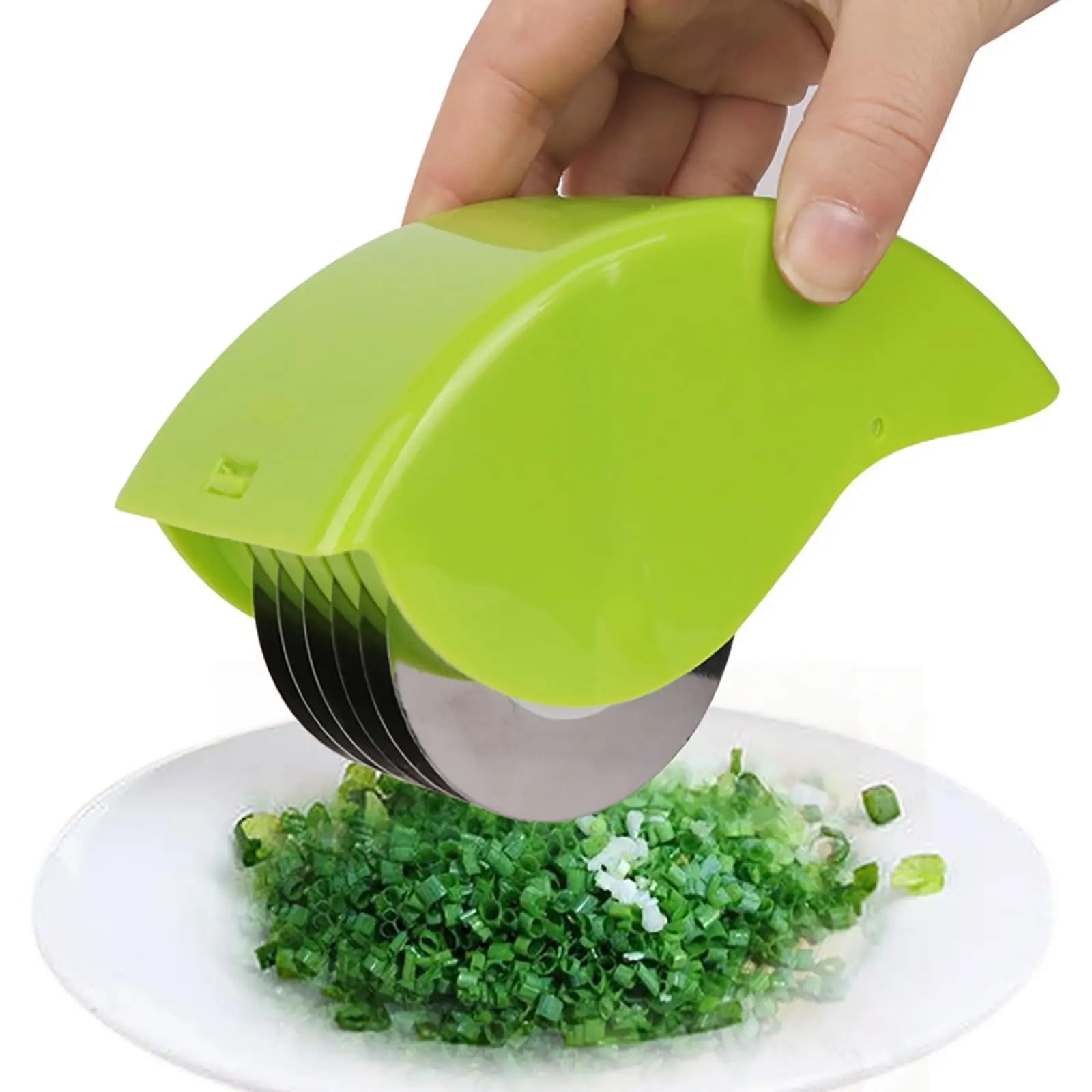 Parsley Chopper Roller Manual Scallion Cutter with 6 Stainless Steel Blade Detachable Herb Roller Mincer Vegetable Chopper Tools