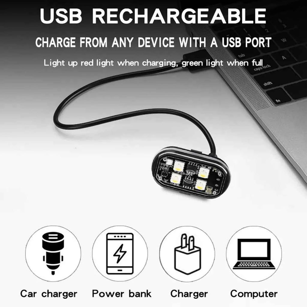 1/2/4pcs Wireless LED Strobe Lights Car Decor Atmosphere Light 8 Colors Rechargeable Led Lights Anti-Collision LED Warning Light