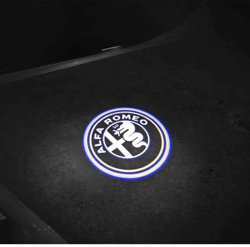 2Pcs Fashion LED Car Door Welcome Light Logo Projector for Alfa Romeo Spider Giulia Giulietta 147 156 159 Mito Stelvio GT Spider