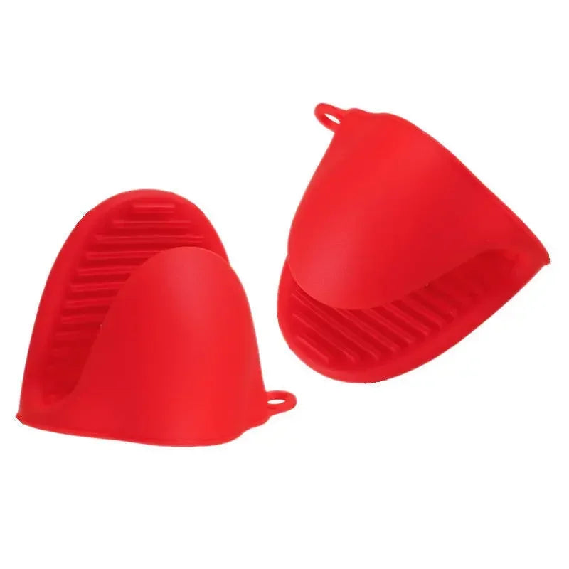 2PCS Oven Mitts Silicone Oven Glove Heat Resistant Pinch Mitts Anti Scalding Non Slip Gloves Clips Pot Holder Baking Oven Mitts