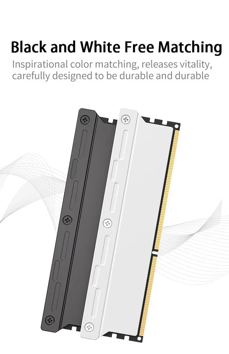 Computer RAM Memory Heatsink Cooler with Thermal Conductive Pad for Desktop PC Memory DDR2/DDR3/DDR4/DDR5