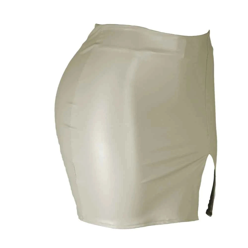 2025 Women Leather Night Clubwear Skirts Summer Pure Color PU-leather Zipper Sexy Hip Leather Mini Skirts