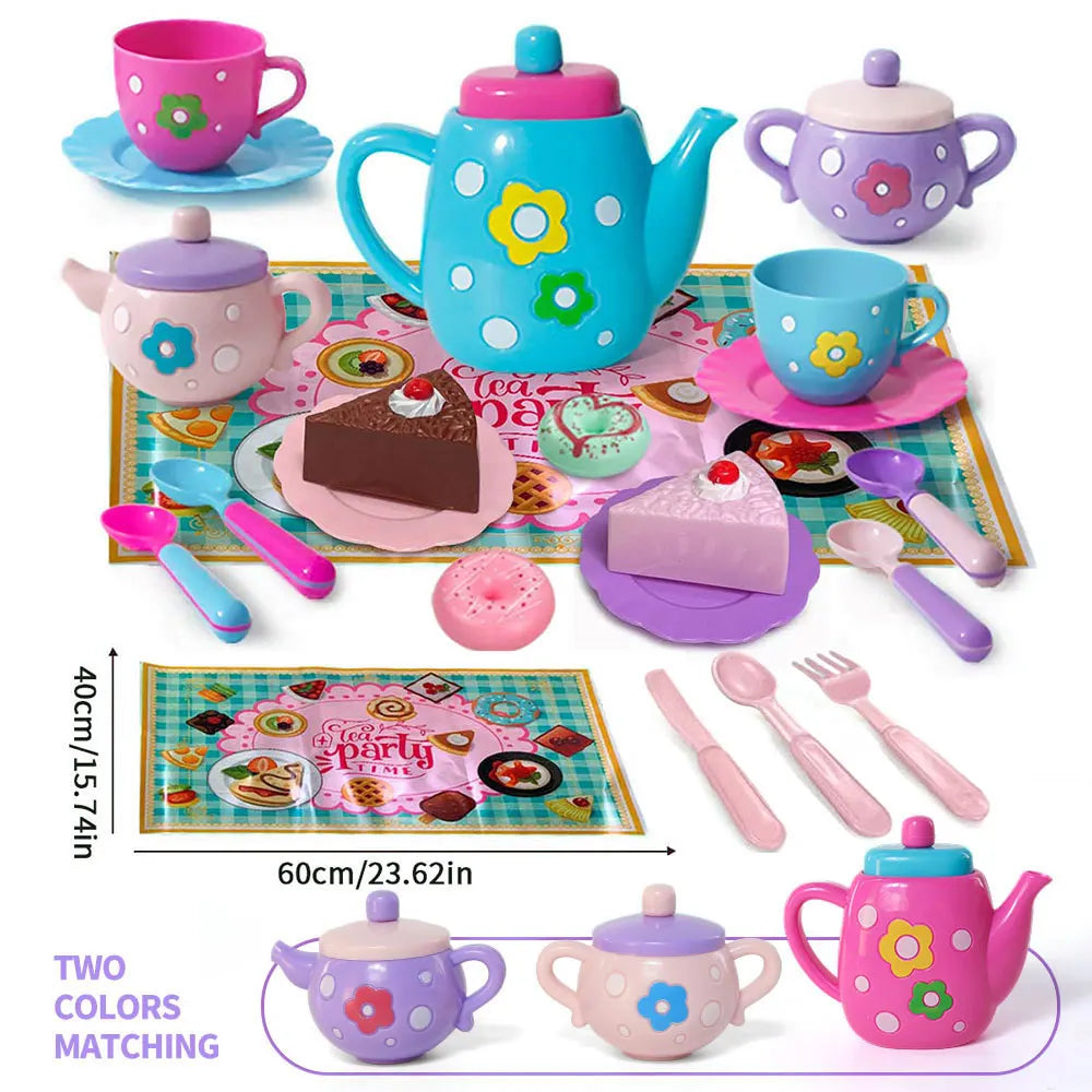 Tea set for girls, tea party set, tea set for kids including kettle, cookies, food for kids, gifts for boys and girls