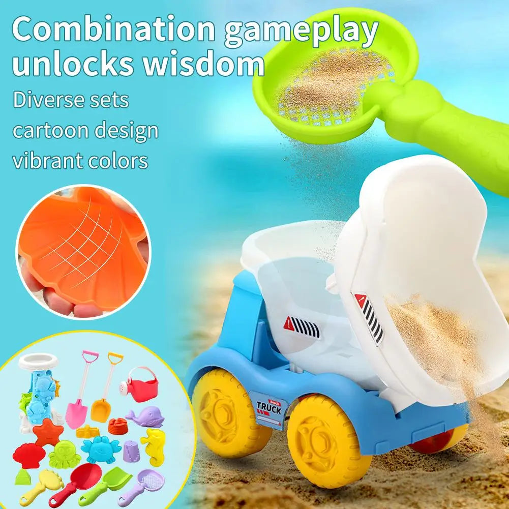 Kids Beach Toy Set Baby Sand & Water Play Kit with Bucket Shovel Rake Watering Can Summer Outdoor Sandbox Tools