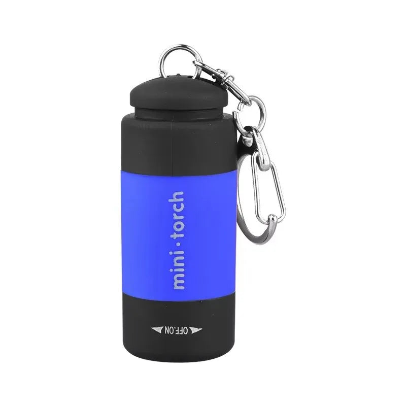 USB Rechargeable LED Pocket Keychain Flashlight Multifunctional Strong Light Waterproof for Outdoor Hiking Camping Mini