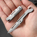 Titanium alloy outdoor utility knife mini folding knife portable pocket knife for express delivery box opening tool