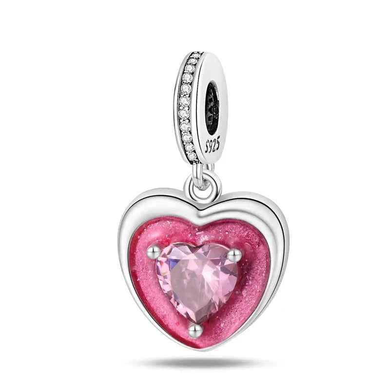 925 Silver Pink Princess Skirt Butterfly High Heels Fashion Bag Charms Beads Fit Pandach 925 Original Bracelets Fine DIY Jewelry