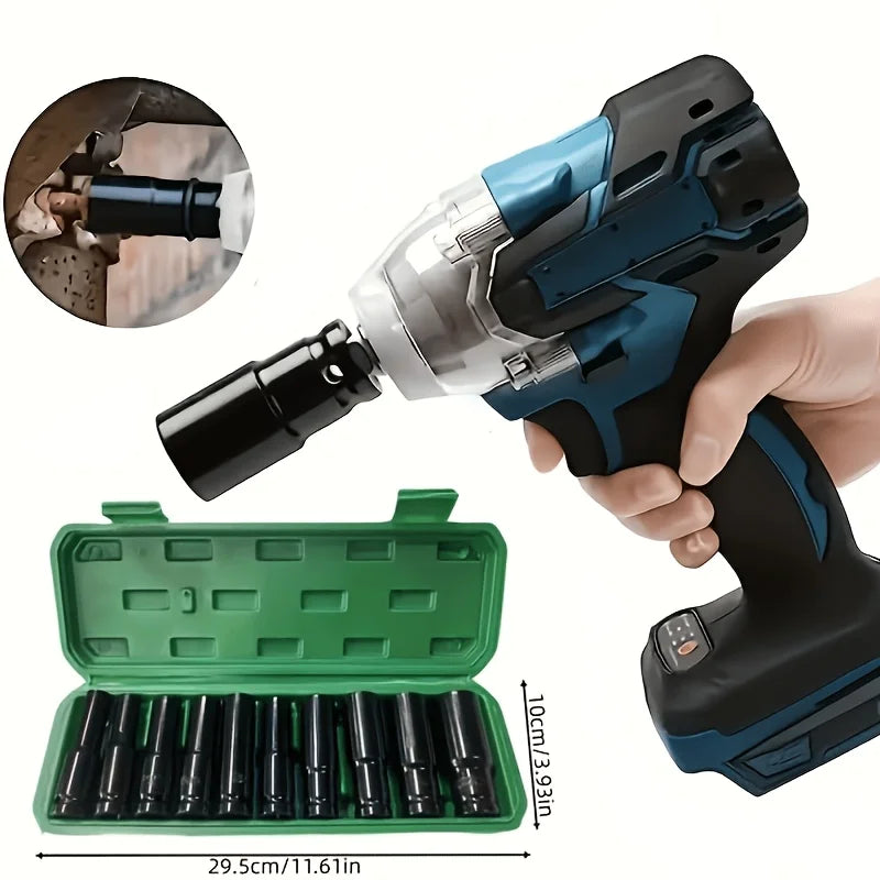 10Pcs of Extended Socket Head Electric Socket Set Telescopic Socket Head Automotive Maintenance Tool Hexagonal Extension