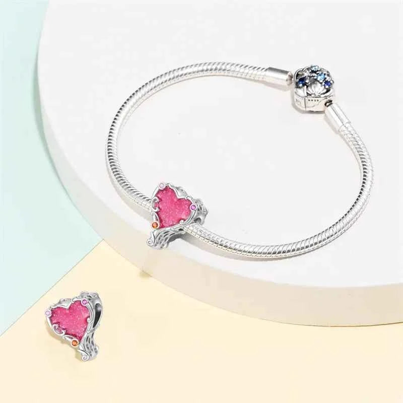 925 Silver Pink Princess Skirt Butterfly High Heels Fashion Bag Charms Beads Fit Pandach 925 Original Bracelets Fine DIY Jewelry