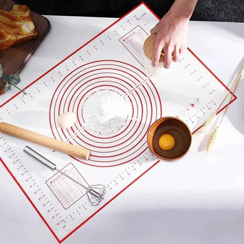 Silicone Pastry Mat with Measurements, 16x24Inch Large Non Stick Non Slip Baking Mat for Rolling Dough, Pizza Pie Crust Fondant