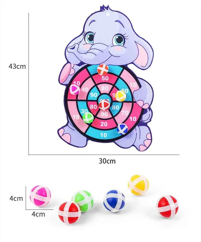 Child Montessori Toys for Kids 2 to 4 Years Old - Cartoon Animal Dart Board Sticky Ball Family Interactive Educational Toys