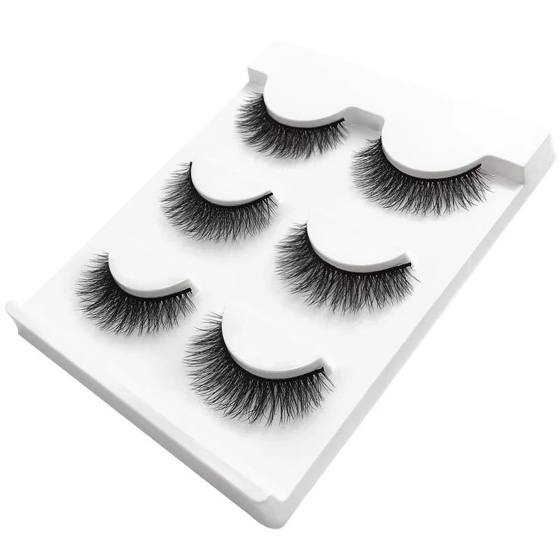 SHIDISHANGPIN 3 pairs 27 styles 3D Faux Mink Hair Soft False Eyelashes Fluffy Wispy Thick Fake Lash Handmade Eyelash Eye Makeup