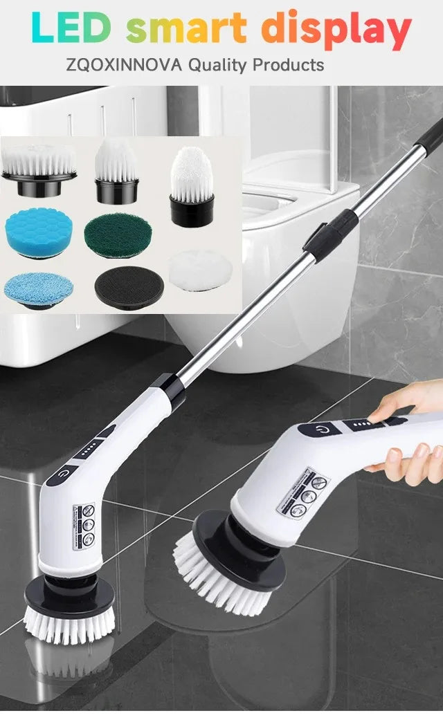 Electric Cleaning Brush Electric Spin Scrubber 7 in 1 Cleaning Tool For Kitchen/Bathroom/Living Room Household Hair Brushes