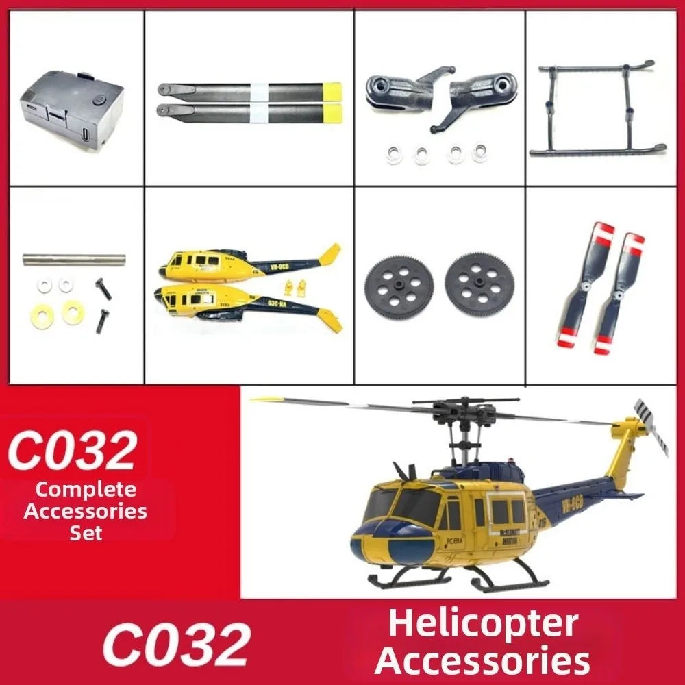 RC ERA RC Helicopter Spare Parts C032 UH1 Simulation Main Blade Landing Gear Motor Battery Horizontal Axis