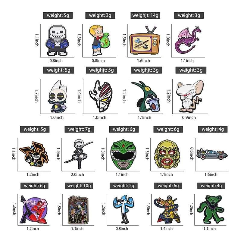 Creative Cartoon Character Enamel Pins Custom Cartoon Japanese Anime Badge Brooches Lapel Badges Jewelry Gifts