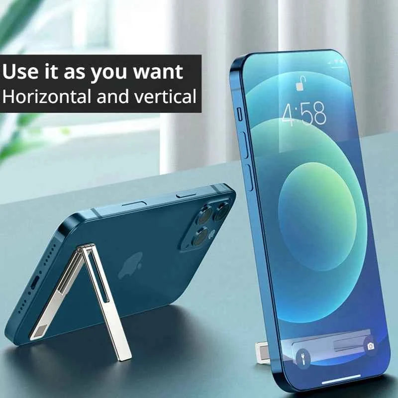 Magnetic Ultra Thin Foldable Mobile Phone Holder Bracket Metal Alloy Desktop Cell Phone Stands Universal Phone Support Kickstand