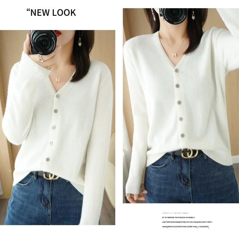 Women Cardigans 2025 Autumn Winter Single Breasted Knitwears Long Sleeve Warm Knit Cardigan Korean Fashion Spring casual Sweater