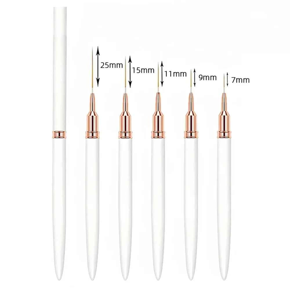 Nail Brush Pen 5pcs/set Nail Art Liner Brushes Set Elongated Striping Drawing Professional