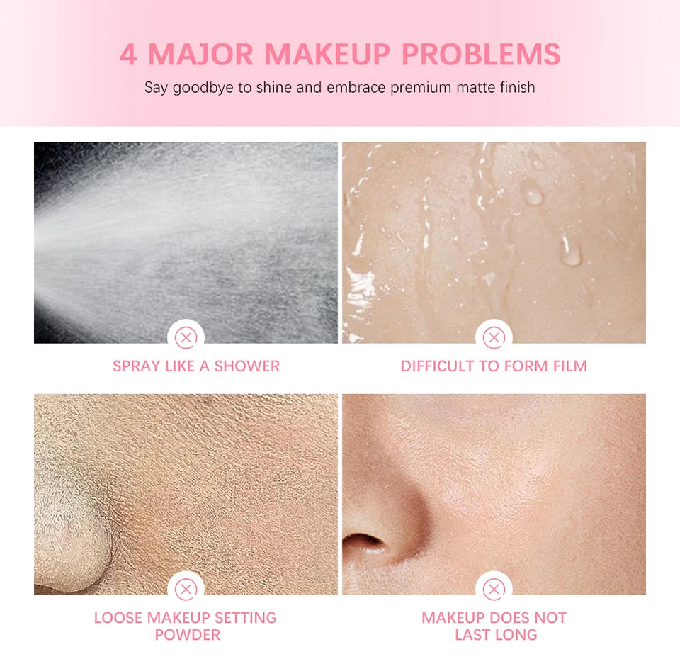 Mattifying Oil Control Setting Spray Waterproof Anti-sweat Quick Fix Makeup Spray Portable Matte Base Makeup Fixer