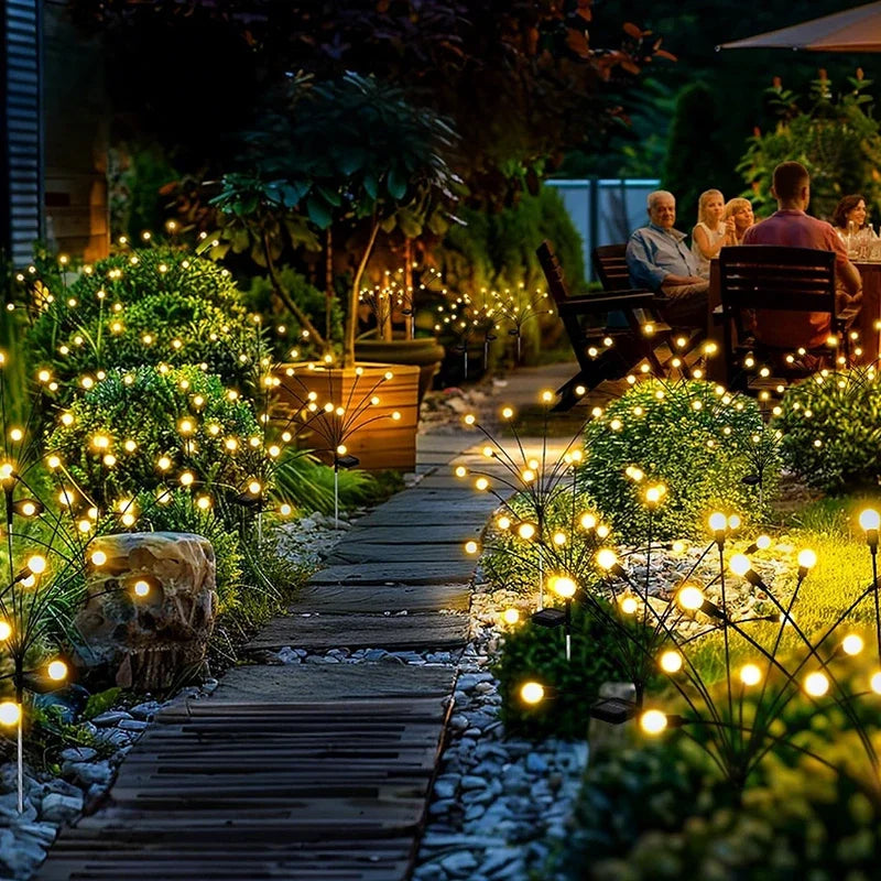 LED Solar Garden Lights Outdoor Firefly Lights Sway By Wind Waterproof for Garden Patio Pathway Fairy Decoration