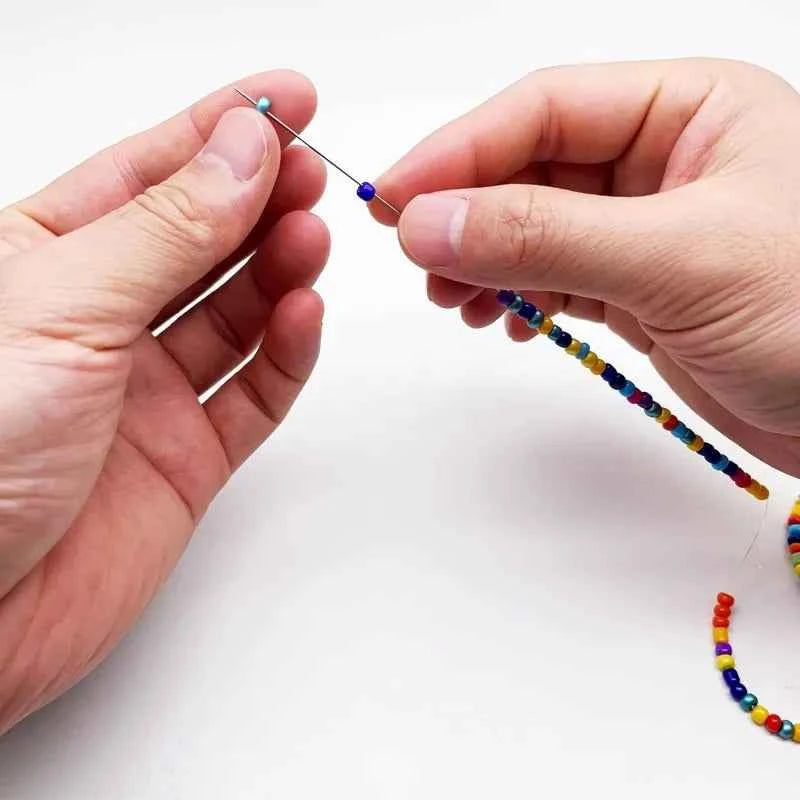 2pcs Beaded Needles With Steel Needles, Long And Thin Beaded Leads, Side Threaded Hooks And Beads For DIY Handmade Jewelry