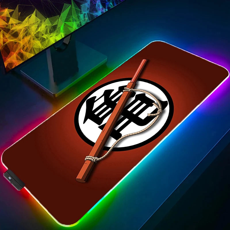 RGB LED D-dragon B-ball Mouse Pads Desk Mat Protector Gaming Mousepad Office Table Decor Keyboard Long Pad Computer Gamer Mats