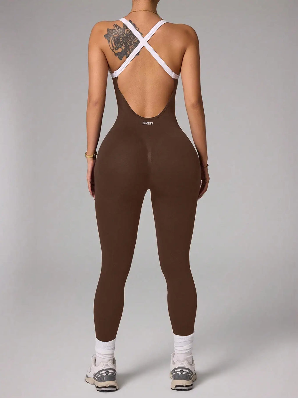 Cross shoulder strap pants jumpsuit yoga suit fitness suit threaded jumpsuit seamless exercise quick drying yoga jumpsuit