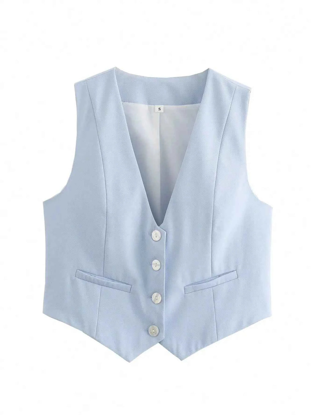HH Women Fashion Solid Suit Vest Sleeveless Cropped Waistcoat Tops Vests Spring Summer Casual Office Lady Chic Tops