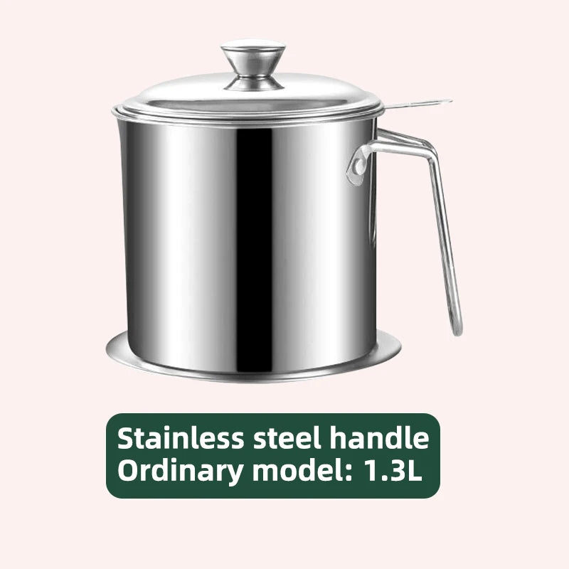 Stainless Steel Oil Strainer Pot Container Jug Storage Can With Filter Cooking Oil Pot For Kitchen Household Tools