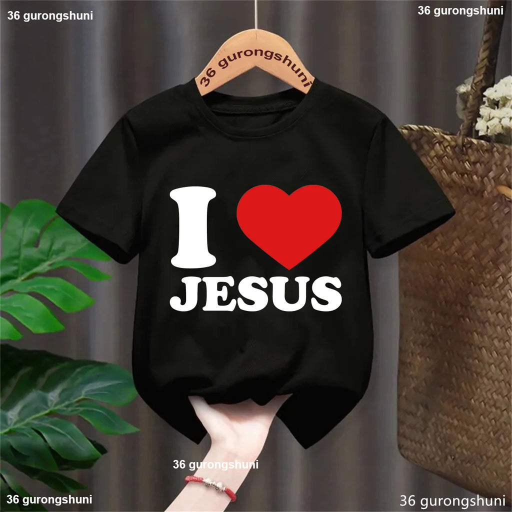 Newest Jesus Love Me Graphic Printed Tshirt Girls/Boys Cool 2-13 Years Kids Clothes Summer Fashion Short Sleeve T-Shirt Tops