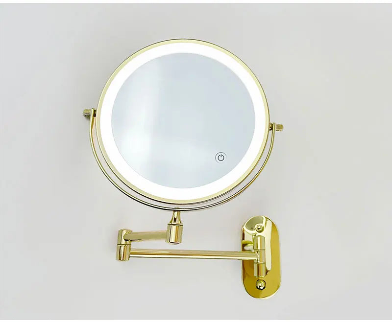 8 Inch Makeup Mirror Gold 3x/5x/7x/10x Magnifying Double Side USB Charging Bathroom 3 Color Light Cosmetic Mirrors