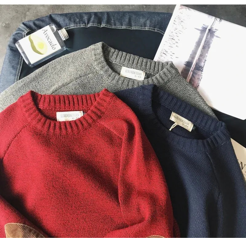 Sweaters Male 2026 Winter New Style Thick Warm Sweater Men Youth O-neck Sweaters Autumn Men's Wool Pullovers Size Plush M-5XL