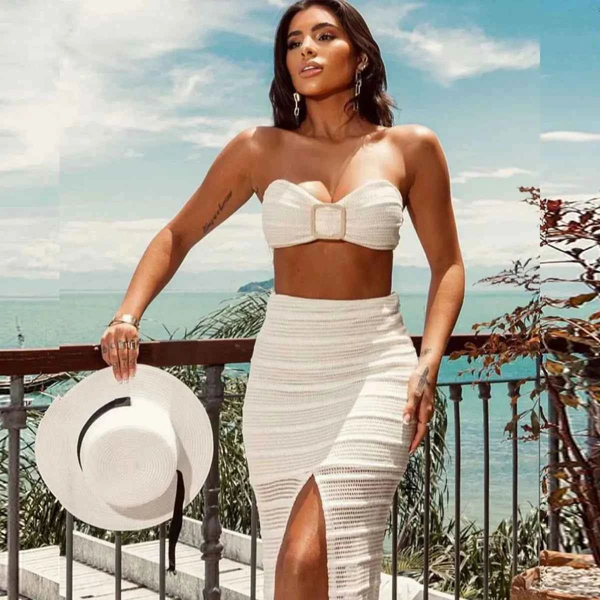 2026 New Sexy Women Three Piece Bikinis Set With Pants Bra See Through Beach Pants Swimsuit Summer Female Vacation Beachwear