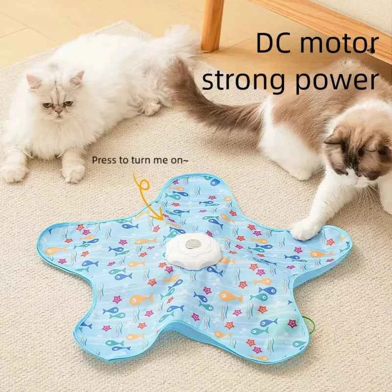 Automatic Interactive Cat Toy With Rotating Teaser Wheel