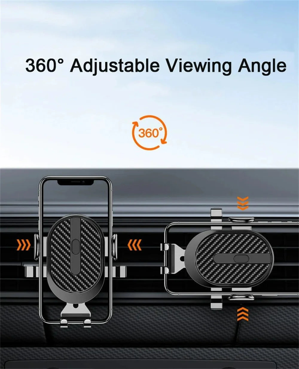 Universal Dashboard Car Phone Holder Multi-Functional 360 Rotating GPS Navigation Air Vent Mount Sucker Bracket Car Phone Mount