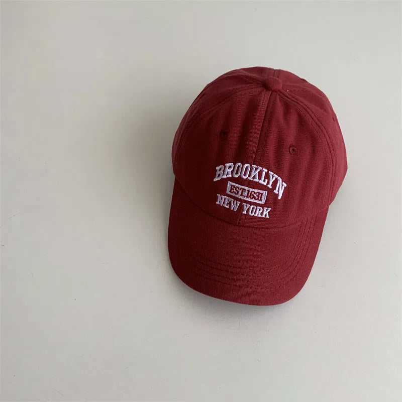 Summer Baby Baseball Hat Letter Embroidery Kids Peaked Cap for Boy Girl Solid Color Children Adjustable Sun Hats Gorras 아기모자