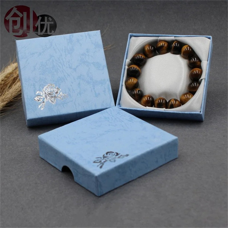 Square Jewelry Packaging Case Flower Print Bracelet Display Box 9*9*3cm Necklace Cardboard Gift Box Jewelry Organizer Cases