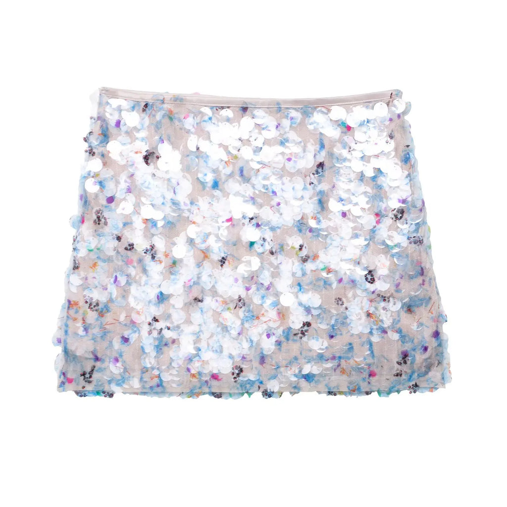 Sexy Woman Sequins Skirt High Waist Versatile Slim Mini Slim Skirts Zipper 2025 Summer Beach Style Women's New Skirt Y2K